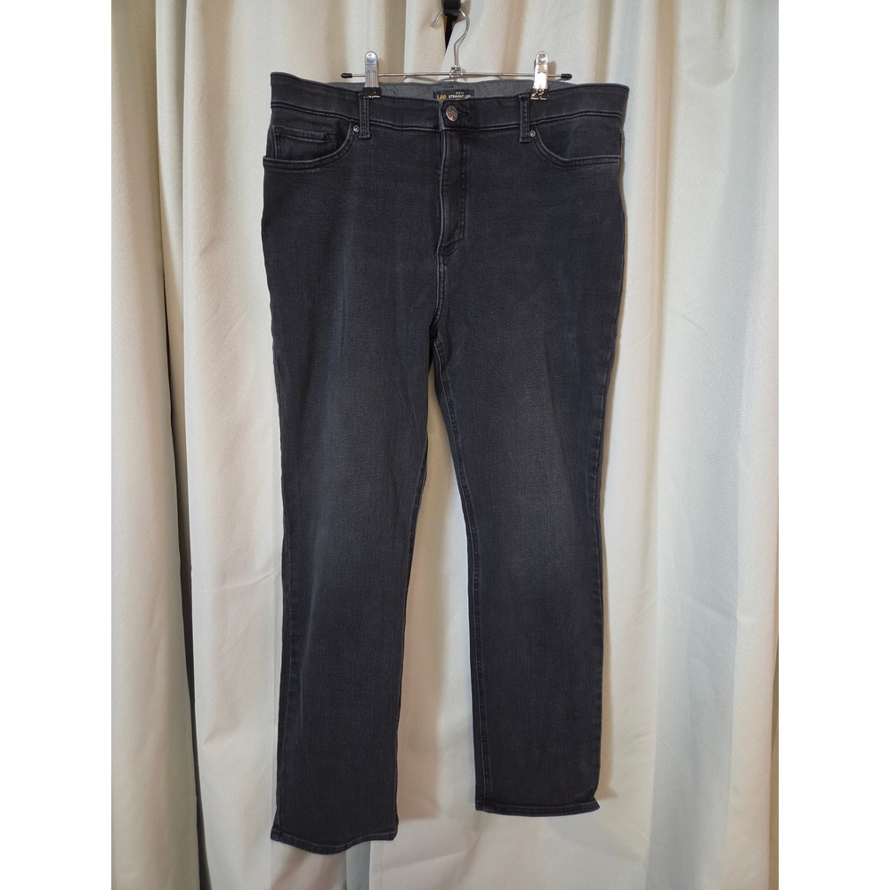 Lee Slim Fit Straight Leg Mid Rise Jeans Gray Wash Size 18 Medium